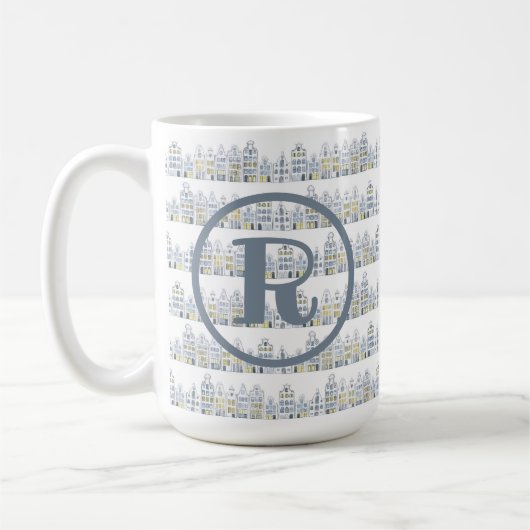 MONOGRAM Waterverf Amsterdam House Dutch Pattern Koffiemok (Links)