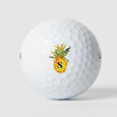 Monogram Waterverf ananas Golfballen (Voorkant)