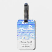 Monogram Waterverf ankerpatroon 1 Bagagelabel (Achterkant verticaal)