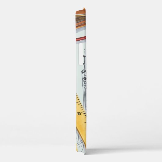 Monogram Waterverf architect Engineer Case-Mate iPhone Case (Achterkant / Rechts)