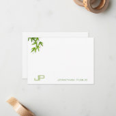 Monogram Waterverf Art laat eenvoudige Sjabloon ac (Voorkant / Achterkant in situ)