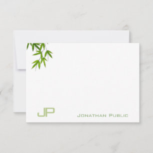 Monogram Waterverf Art laat eenvoudige Sjabloon ac