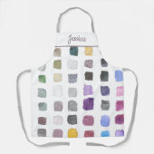 Monogram waterverf artistieke naam schort (Voorkant)