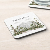 Monogram Waterverf Berg en Bos Bier Onderzetter (Linkerzijde)