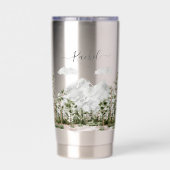 Monogram Waterverf Berg en Bos Geïsoleerde Drinkbeker (Achterkant)