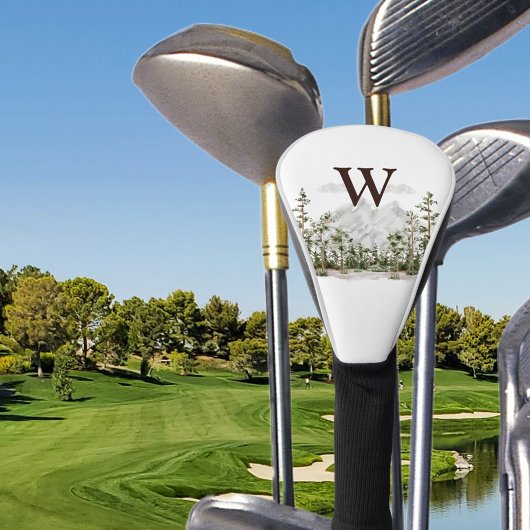 Monogram Waterverf Berg en Bos Golfheadcover