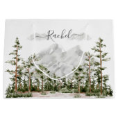 Monogram Waterverf Berg en Bos Groot Cadeauzakje (Voorkant)