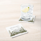 Monogram Waterverf Berg en Bos Kartonnen Onderzetters (Insitu)