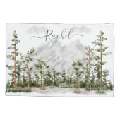 Monogram Waterverf Berg en Bos Kussensloop (Achterkant)