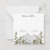 Monogram Waterverf Berg en Bos Notitiekaartje (Voorkant)