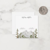 Monogram Waterverf Berg en Bos Notitiekaartje (Voorkant / Achterkant in situ)