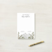 Monogram Waterverf Berg en Bos Post-it® Notes (Op bureau)