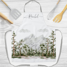 Monogram Waterverf Berg en Bos Schort