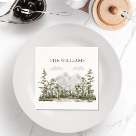 Monogram Waterverf Berg en Bos Servet