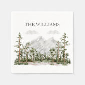 Monogram Waterverf Berg en Bos Servet (Voorkant)