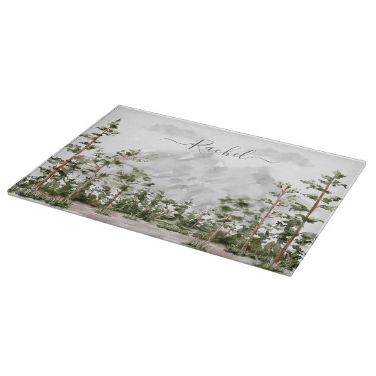 Monogram Waterverf Berg en Bos Snijplank (Hoek)