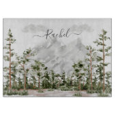 Monogram Waterverf Berg en Bos Snijplank (Voorkant)