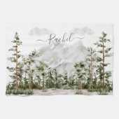 Monogram Waterverf Berg en Bos Theedoek (Horizontaal)