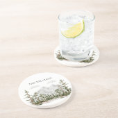 Monogram Waterverf Berg en Bos Zandsteen Onderzetter (Zijkant)