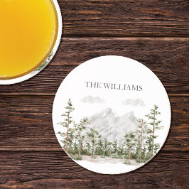 Monogram Waterverf Berg en Bos Zandsteen Onderzetter