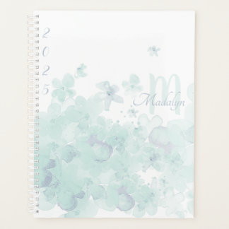 Monogram Waterverf Blauw 2025 Bloemen Planner