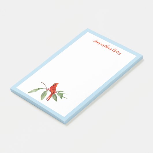 Monogram Waterverf Blauwe Groene Rood Kardinaal Bi Post-it® Notes (Schuin)