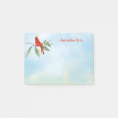 Monogram Waterverf Blauwe Groene Rood Kardinaal Bi Post-it® Notes (Voorkant)