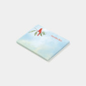 Monogram Waterverf Blauwe Groene Rood Kardinaal Bi Post-it® Notes (Schuin)