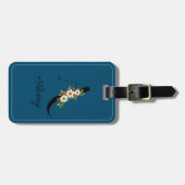 Monogram waterverf bloem Bagagelabel (Voorkant horizontaal)