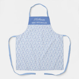 Monogram waterverf Blue en White Ginger Jar Schort