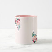 Monogram Waterverf Boho Roze Bourgondië Roos Bloem Mok (Midden)