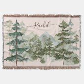 Monogram Waterverf Bos en berg Rustiek Deken (Voorkant)