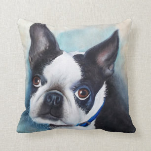 MONOGRAM WATERVERF BOSTON TERRIER PORTRAT KUSSEN