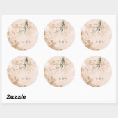 Monogram Waterverf Botanische Eucalyptus Elegant Ronde Sticker (Vel)