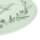 Monogram Waterverf Botanische Krans Familienaam Snijplank (Hoek)