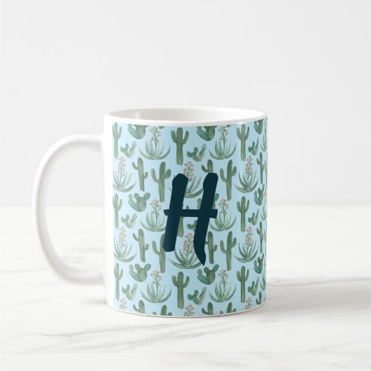 MONOGRAM Waterverf Cactus & Succulent Desert Koffiemok (Links)