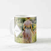 Monogram Waterverf Cottage Garden Koffiemok (Voorkant links)