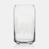Monogram Waterverf Dennenbos Berg Esthetisch Blikvorm Glas (Achterkant)