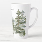 Monogram Waterverf Dennenbos Berg Esthetisch Latte Mok (Rechts)