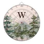 Monogram Waterverf Dennenbos & Berg Landelijk Dartbord (Voorkant)