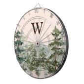 Monogram Waterverf Dennenbos & Berg Landelijk Dartbord (Voorkant Rechts)