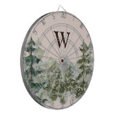 Monogram Waterverf Dennenbos & Berg Landelijk Dartbord (Voorkant Links)