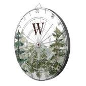 Monogram Waterverf Dennenbos & Berg Rustiek Dartbord (Voorkant Rechts)
