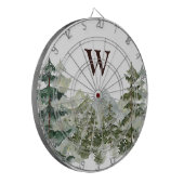 Monogram Waterverf Dennenbos & Berg Rustiek Dartbord (Voorkant Links)