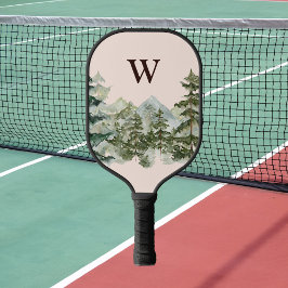 Monogram Waterverf Dennenbos & Berg Rustiek Pickleball Paddle