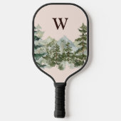 Monogram Waterverf Dennenbos & Berg Rustiek Pickleball Paddle (Achterkant)