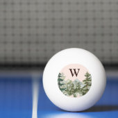 Monogram waterverf dennenbos & berg rustiek pingpongbal (Net)