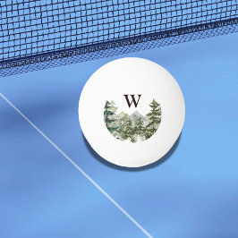 Monogram Waterverf Dennenbos & Berg Rustiek Pingpongbal