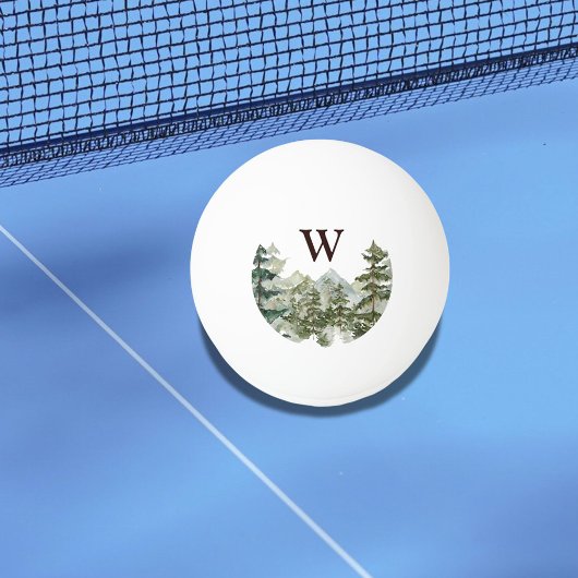 Monogram Waterverf Dennenbos & Berg Rustiek Pingpongbal