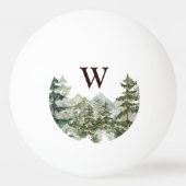 Monogram Waterverf Dennenbos & Berg Rustiek Pingpongbal (Achterkant)